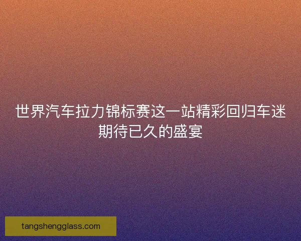 世界汽车拉力锦标赛这一站精彩回归车迷期待已久的盛宴