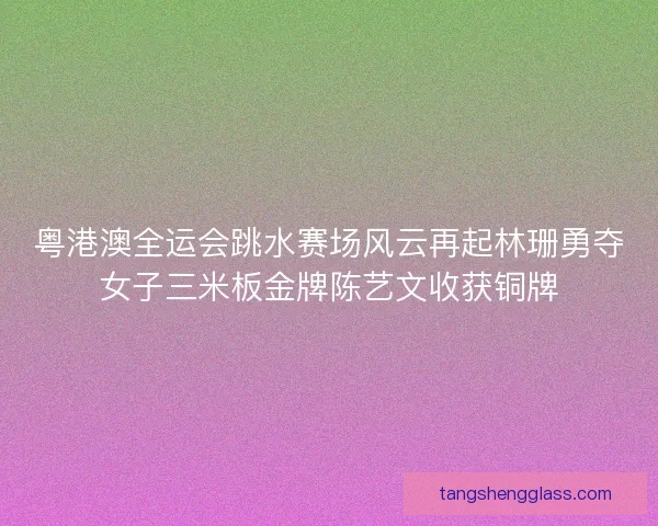 粤港澳全运会跳水赛场风云再起林珊勇夺女子三米板金牌陈艺文收获铜牌