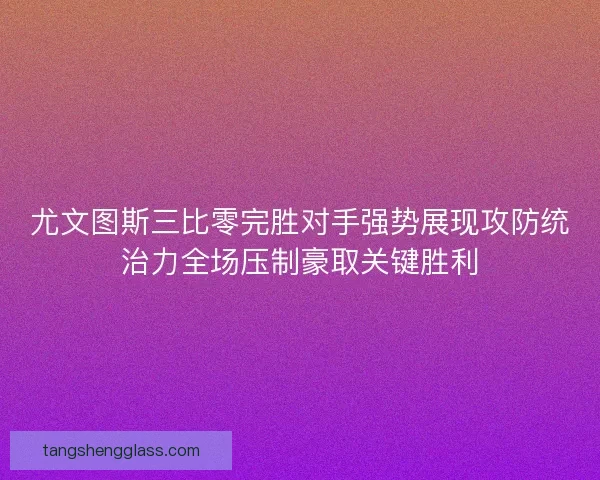 尤文图斯三比零完胜对手强势展现攻防统治力全场压制豪取关键胜利